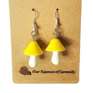 Yellow Mushroom Earrings-NWT-1.75 inches